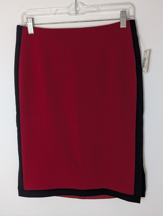 Worthington Dresses & Skirts - Worthington Women’s Colorblock Pencil Skirt Red Black Lined Knee Length Sz 6